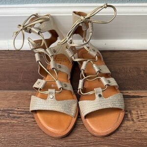 Dolce Vita Metallic Gold Gladiator Sandals Leather US 6.5 EU 37 new